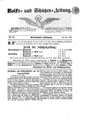 Volks- und Schützenzeitung Montag 23. Juni 1862