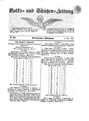 Volks- und Schützenzeitung Montag 4. August 1862