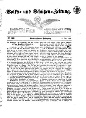 Volks- und Schützenzeitung Freitag 21. November 1862