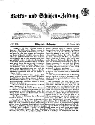 Volks- und Schützenzeitung Freitag 27. Februar 1863
