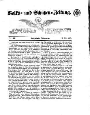 Volks- und Schützenzeitung Montag 16. März 1863
