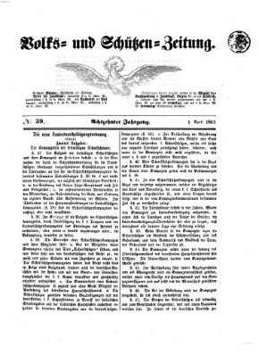 Volks- und Schützenzeitung Mittwoch 1. April 1863