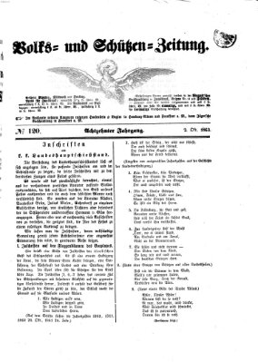 Volks- und Schützenzeitung Freitag 2. Oktober 1863