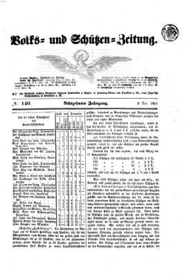 Volks- und Schützenzeitung Montag 9. November 1863