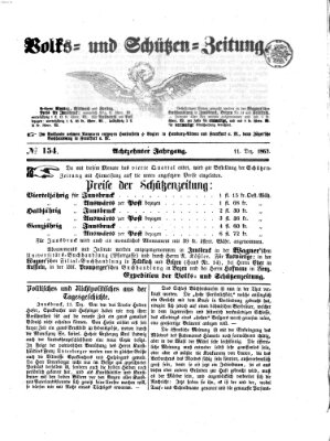 Volks- und Schützenzeitung Freitag 11. Dezember 1863