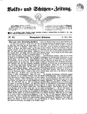 Volks- und Schützenzeitung Montag 21. März 1864