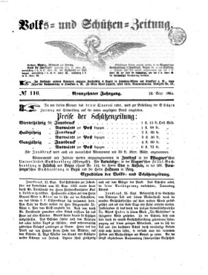 Volks- und Schützenzeitung Montag 26. September 1864