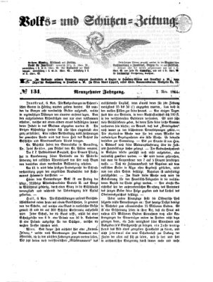 Volks- und Schützenzeitung Montag 7. November 1864