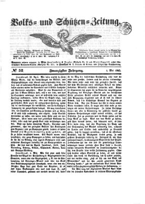 Volks- und Schützenzeitung Montag 1. Mai 1865