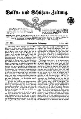 Volks- und Schützenzeitung Donnerstag 2. November 1865