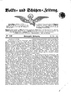 Volks- und Schützenzeitung Mittwoch 29. November 1865