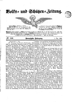 Volks- und Schützenzeitung Freitag 1. Dezember 1865