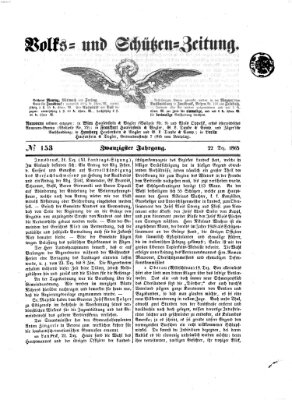 Volks- und Schützenzeitung Freitag 22. Dezember 1865