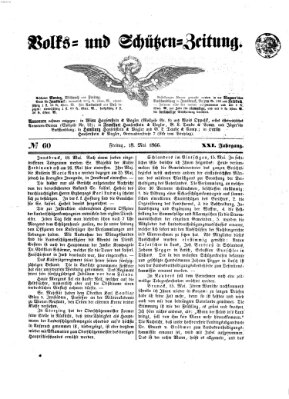 Volks- und Schützenzeitung Freitag 18. Mai 1866