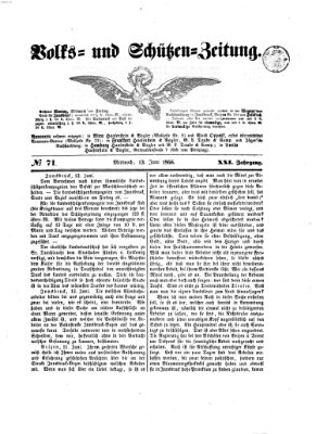 Volks- und Schützenzeitung Mittwoch 13. Juni 1866