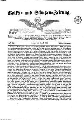 Volks- und Schützenzeitung Freitag 10. August 1866