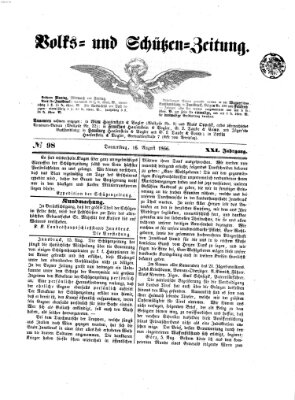 Volks- und Schützenzeitung Donnerstag 16. August 1866