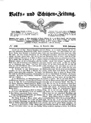 Volks- und Schützenzeitung Montag 10. September 1866
