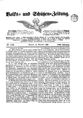 Volks- und Schützenzeitung Mittwoch 26. September 1866