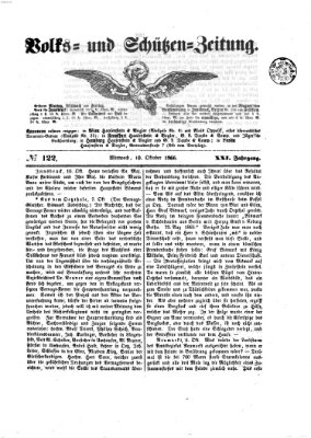 Volks- und Schützenzeitung Mittwoch 10. Oktober 1866