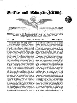 Volks- und Schützenzeitung Mittwoch 28. November 1866