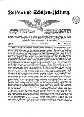 Volks- und Schützenzeitung Montag 7. Januar 1867