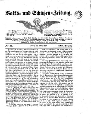 Volks- und Schützenzeitung Freitag 22. März 1867