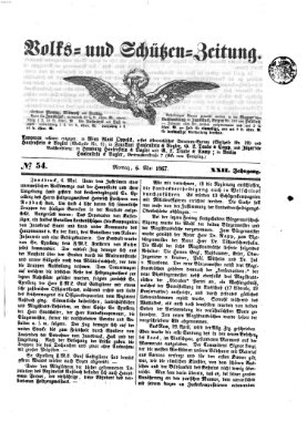 Volks- und Schützenzeitung Montag 6. Mai 1867