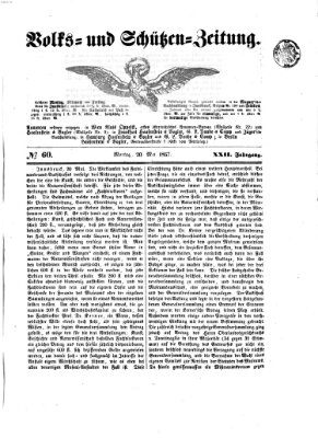 Volks- und Schützenzeitung Montag 20. Mai 1867