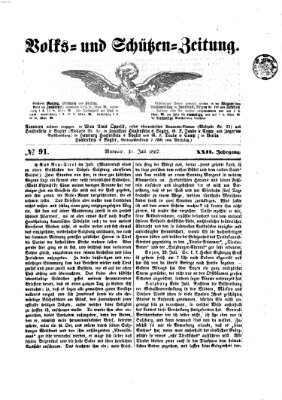 Volks- und Schützenzeitung Mittwoch 31. Juli 1867