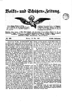 Volks- und Schützenzeitung Montag 19. August 1867