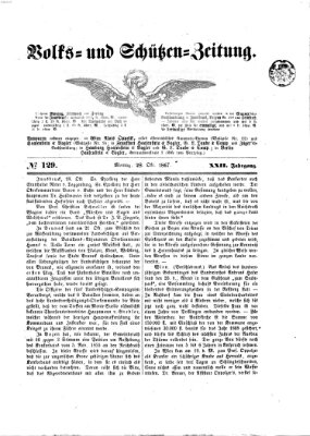 Volks- und Schützenzeitung Montag 28. Oktober 1867