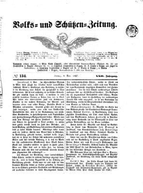 Volks- und Schützenzeitung Freitag 8. November 1867