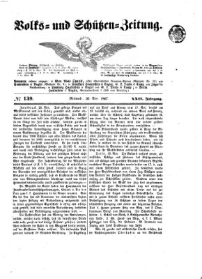 Volks- und Schützenzeitung Mittwoch 20. November 1867