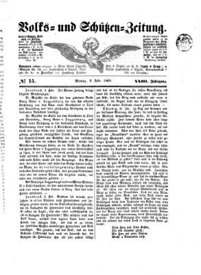 Volks- und Schützenzeitung Montag 3. Februar 1868