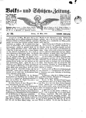 Volks- und Schützenzeitung Freitag 13. März 1868