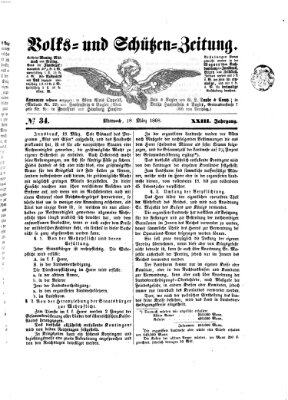 Volks- und Schützenzeitung Mittwoch 18. März 1868