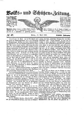 Volks- und Schützenzeitung Freitag 17. April 1868