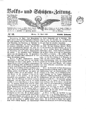 Volks- und Schützenzeitung Montag 27. April 1868