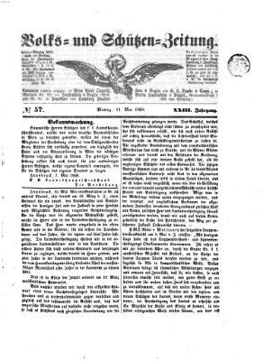 Volks- und Schützenzeitung Montag 11. Mai 1868