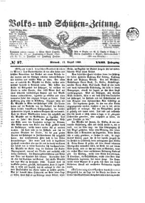 Volks- und Schützenzeitung Mittwoch 12. August 1868