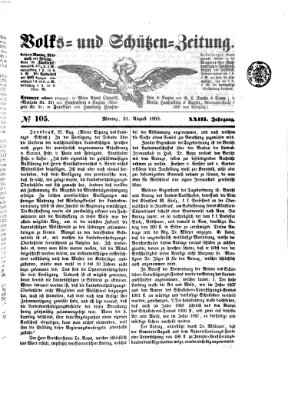 Volks- und Schützenzeitung Montag 31. August 1868