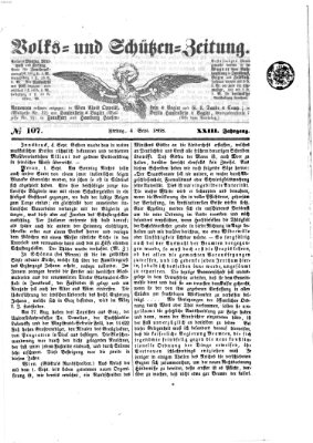 Volks- und Schützenzeitung Freitag 4. September 1868