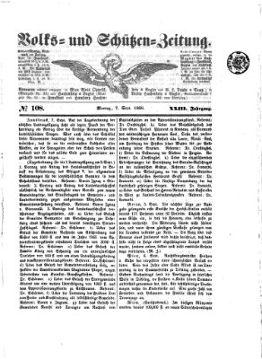 Volks- und Schützenzeitung Montag 7. September 1868