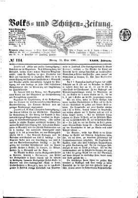 Volks- und Schützenzeitung Montag 21. September 1868