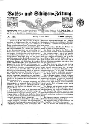 Volks- und Schützenzeitung Montag 9. November 1868