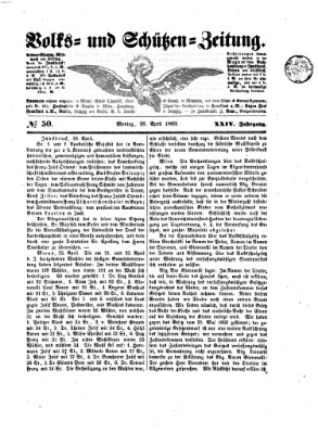 Volks- und Schützenzeitung Montag 26. April 1869