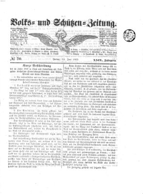 Volks- und Schützenzeitung Freitag 11. Juni 1869
