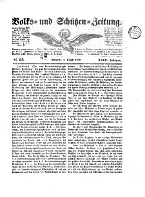 Volks- und Schützenzeitung Mittwoch 4. August 1869