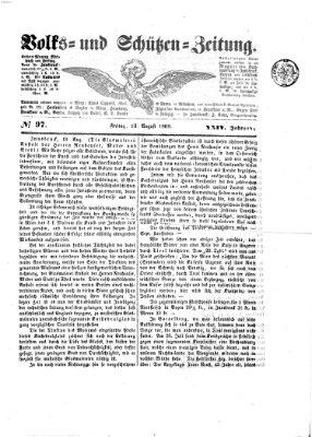Volks- und Schützenzeitung Freitag 13. August 1869